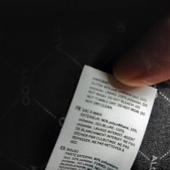 ALDO Colorblock Top Handle Satchel | Red White Black Gold Chain Detail - Picture 8 of 10